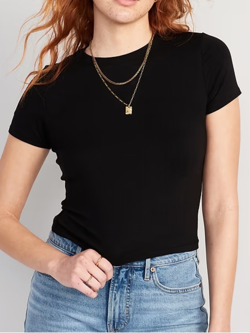 Black Old Navy Bestee Crop T-Shirt